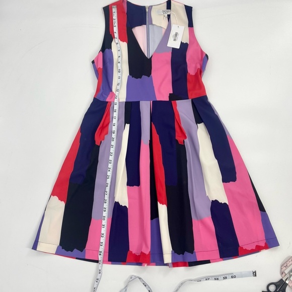 NWT CROSBY by Mollie‎ Burch Kristie dress Pink Purple Colorful V Neck size 8 - Picture 5 of 13